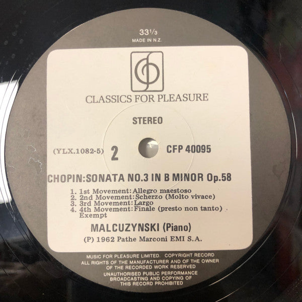 Frédéric Chopin, Witold Malcuzynsky : Sonatas (LP, RE)