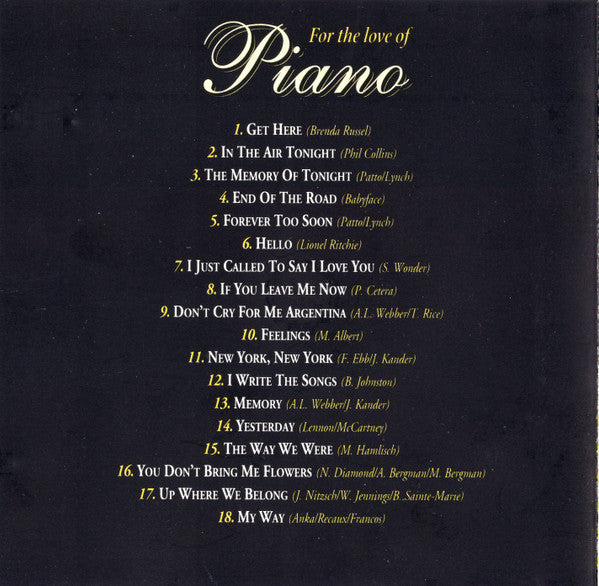Unknown Artist : For The Love Of Piano (CD, Comp)