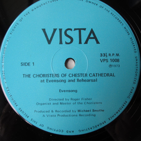 Chester Cathedral Choir : The Choristers Of Chester Cathedral At Evensong And Rehearsal (LP)