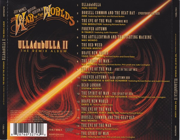Jeff Wayne : Jeff Wayne's Musical Version Of The War Of The Worlds: ULLAdubULLA II The Remix Album (CD, Album, RE)