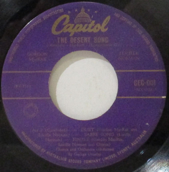Gordon MacRae, Lucille Norman : The Desert Song (7")