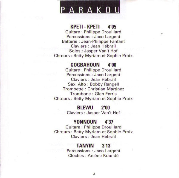 Angélique Kidjo : Parakou (CD, Album)