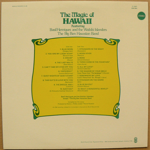 Basil Henriques And The Waikiki Islanders, Big Ben Hawaiian Band : The Magic Of Hawaii (LP, Comp, Club)