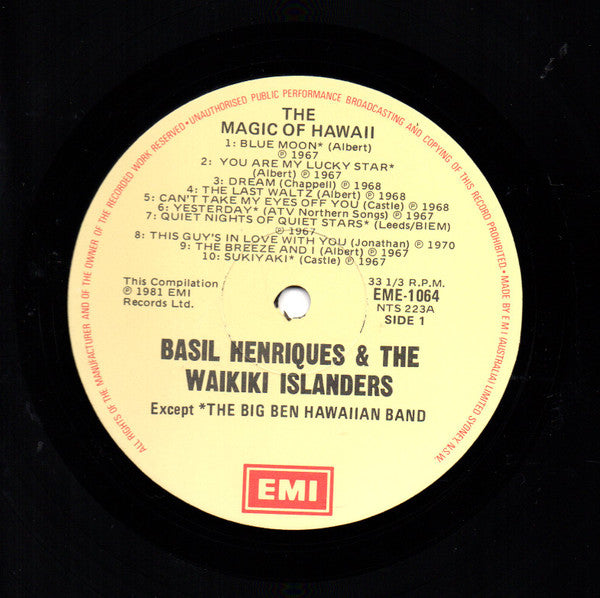 Basil Henriques And The Waikiki Islanders, Big Ben Hawaiian Band : The Magic Of Hawaii (LP, Comp, Club)
