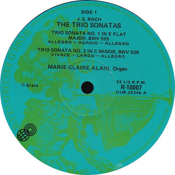 Johann Sebastian Bach : The Trio Sonatas (Record One) (LP, Album, Club, RE)