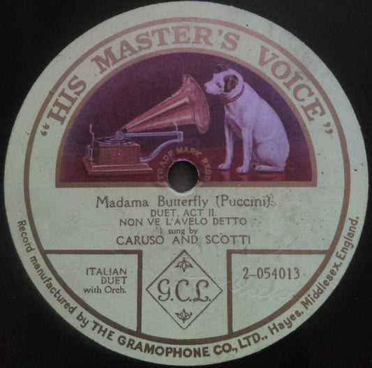 Enrico Caruso And Antonio Scotti : Madama Butterfly: Non Ve L'Avelo Detto (Shellac, 12", S/Sided)