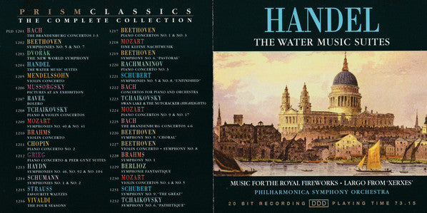 Handel*, Philharmonica Symphony Orchestra : The Water Music Suites / Music For The Royal Fireworks / Largo From 'Xerxes' (CD, Comp)