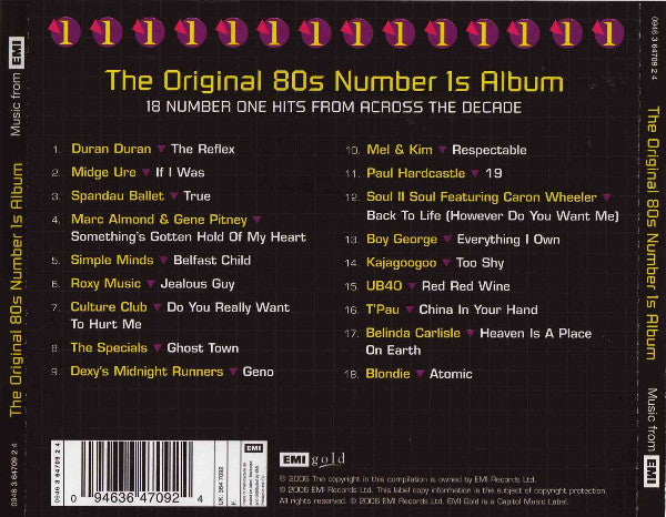 Various : The Original 80s Number 1s Album (CD, Comp)