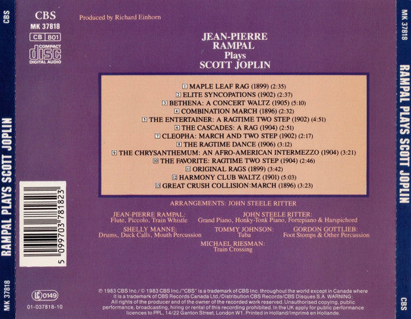 Jean-Pierre Rampal : Jean-Pierre Rampal Plays Scott Joplin (CD, Album)