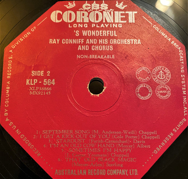 Ray Conniff : 'S Wonderful! (LP, Album, Mono)