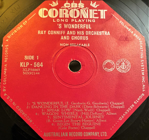 Ray Conniff : 'S Wonderful! (LP, Album, Mono)