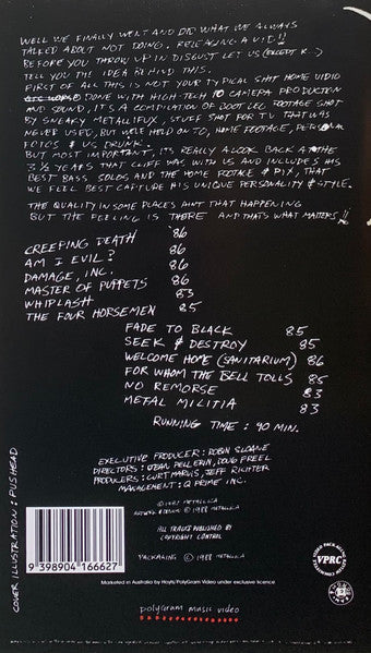 Metallica : Home Vid Cliff 'Em All (VHS)