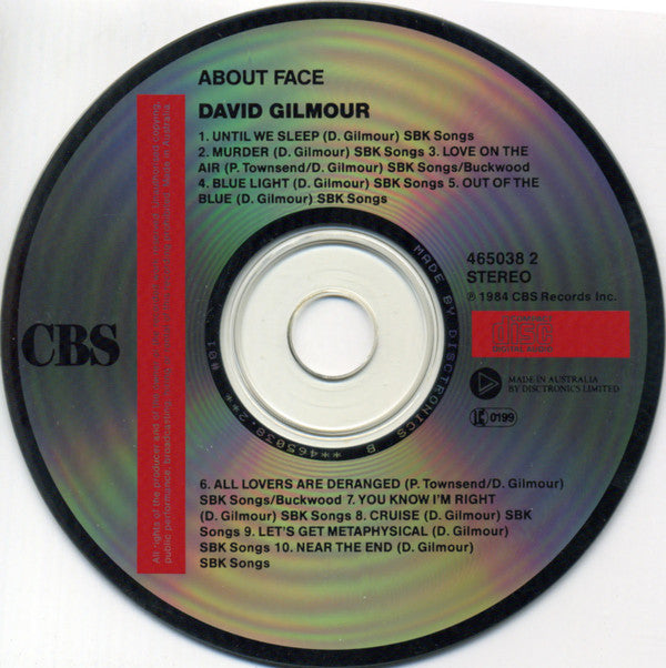David Gilmour : About Face (CD, Album, RE)