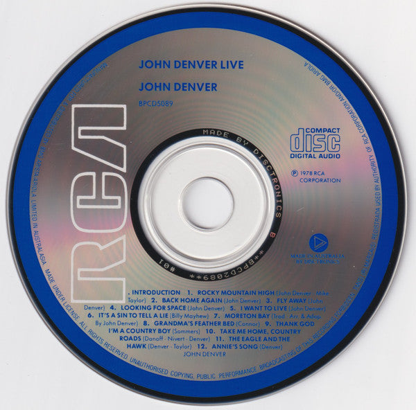 John Denver : Live At The Sydney Opera House (CD, Album)