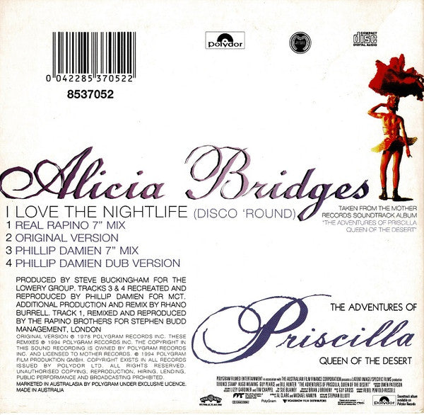 Alicia Bridges : I Love The Nightlife (Disco 'Round) (CD, Single, Car)
