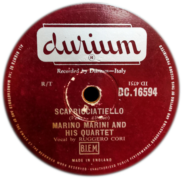 Marino Marini And His Quartet* : Scapricciatiello / La Panse (Shellac, 10")