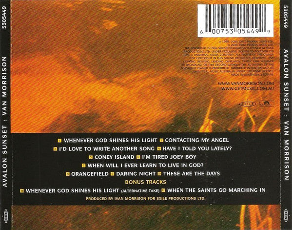 Van Morrison : Avalon Sunset (CD, Album, RE, RM)