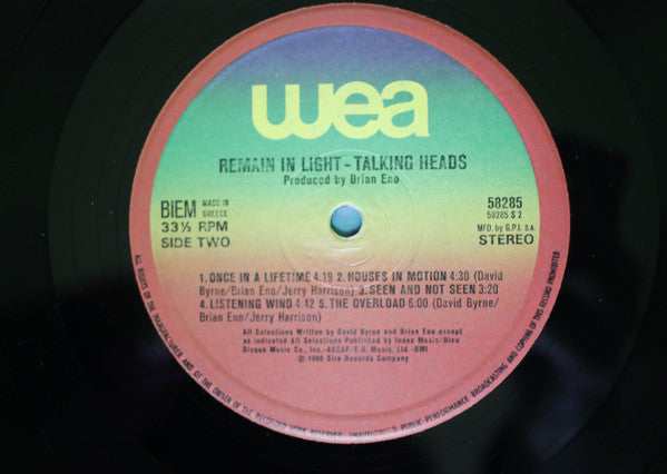 Talking Heads : Remain In Light (LP, Album)