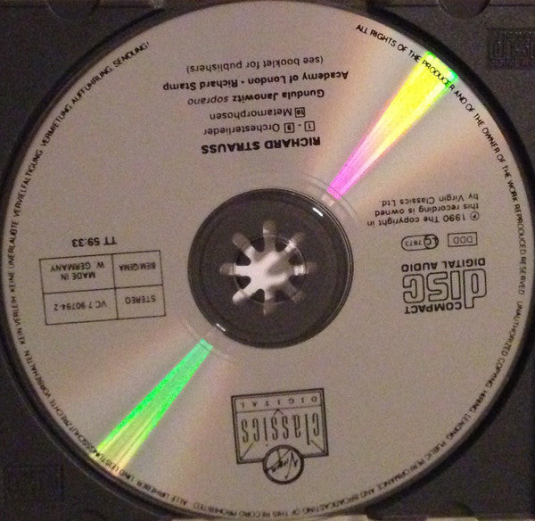 Richard Strauss, Gundula Janowitz, Academy Of London - Richard Stamp : Orchesterlieder / Metamorphosen  (CD, Album)