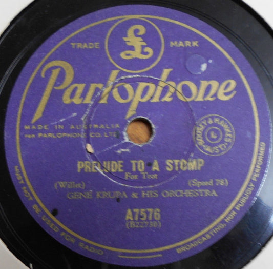 Gene Krupa And His Orchestra : Prelude To A Stomp / Fare Thee Well, Annie Laurie (Shellac, 10")
