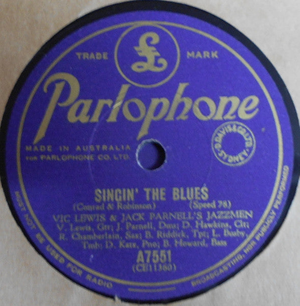 Vic Lewis And Jack Parnell's Jazz Men : That's A Plenty / Singin' The Blues (Shellac, 10")