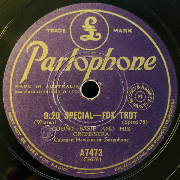 Count Basie Orchestra : 9:20 Special / Fiesta In Blue (Shellac, 10")