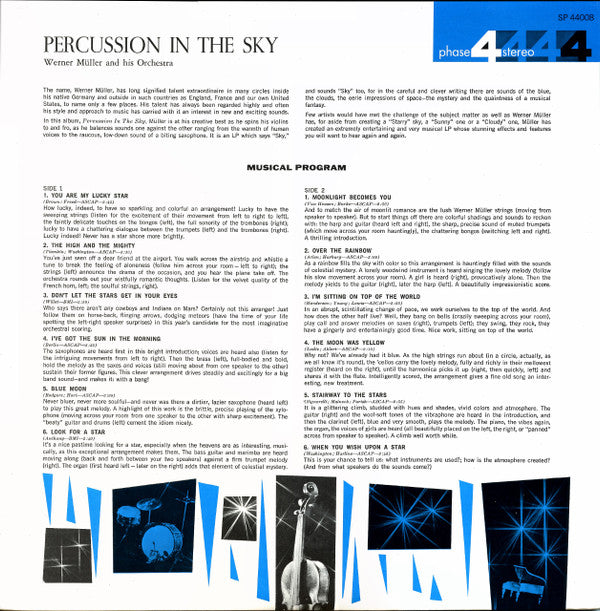 Werner Müller And His Orchestra* : Percussion In The Sky (LP, Album, Gat)