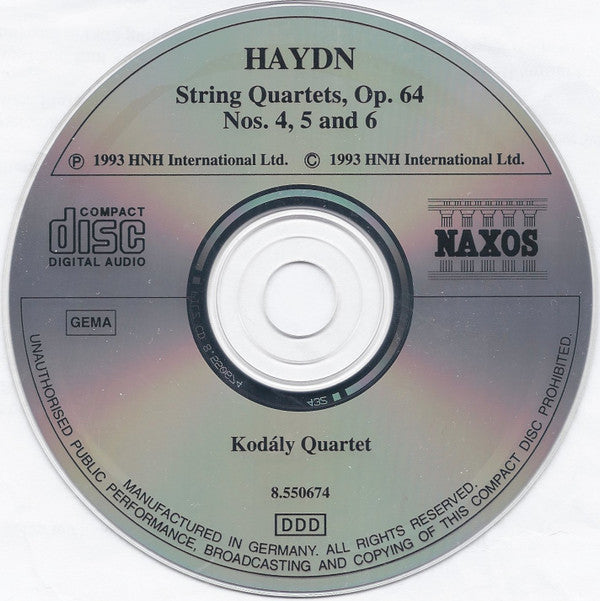 Joseph Haydn, Kodály Quartet : String Quartets Op. 64 Nos. 4, 5 "The Lark" And 6 (CD)