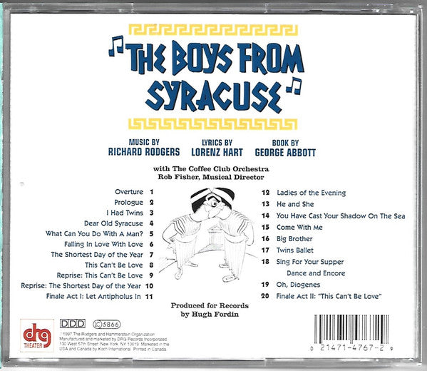 Richard Rodgers, Lorenz Hart, George Abbott : The Boys From Syracuse (1997 Original New York Recording) (CD, Album)