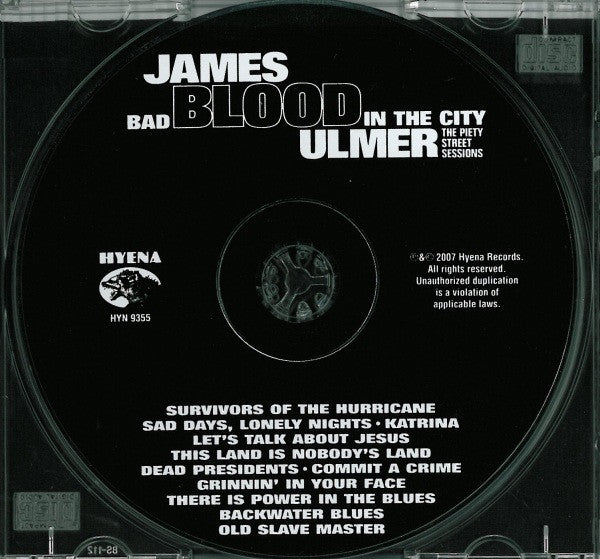 James Blood Ulmer : Bad Blood In The City: The Piety Street Sessions (CD, Album)