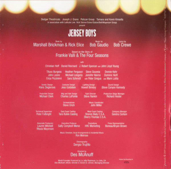 "Jersey Boys" Original Broadway Cast : Jersey Boys (Original Broadway Cast Recording) (CD)
