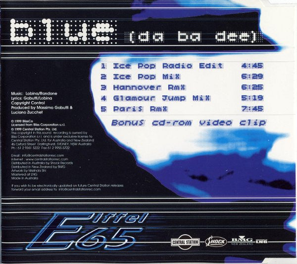 Eiffel 65 : Blue (Da Ba Dee) (CD, Single, Enh)