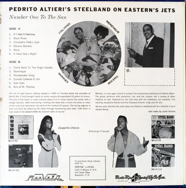 Pedrito Altieri's  Steel Band* : On Eastern Airlines Caribbean Jets (Number One To The Sun) (LP, Album, Mono, Blu)