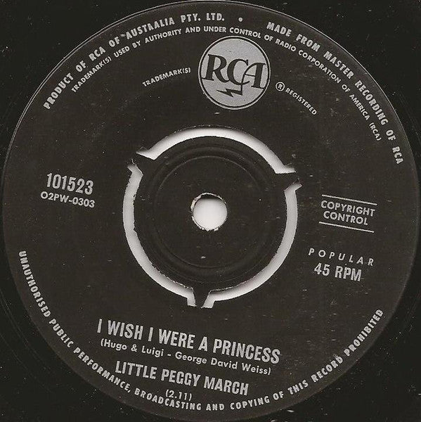 Little Peggy March* : I Wish I Were A Princess (7", Single)