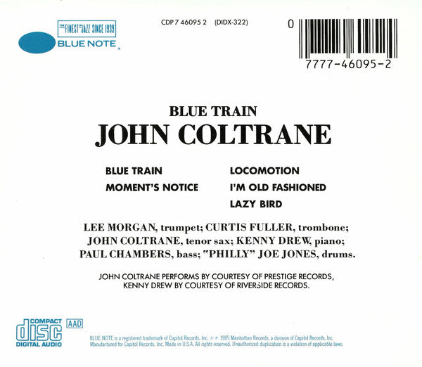 John Coltrane : Blue Train (CD, Album, RE)