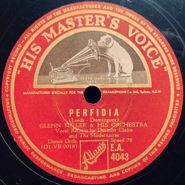 Glenn Miller And His Orchestra : Perfidia / At Last (Shellac, 10")