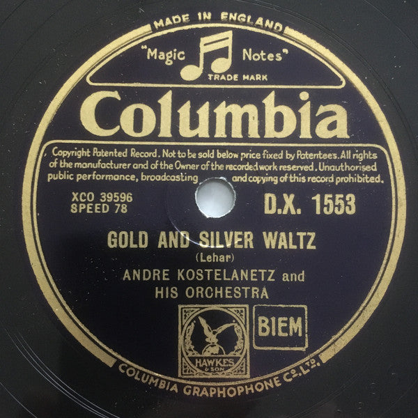 André Kostelanetz And His Orchestra : Gold And Silver Waltz / Waltz Dream (Shellac, 12")