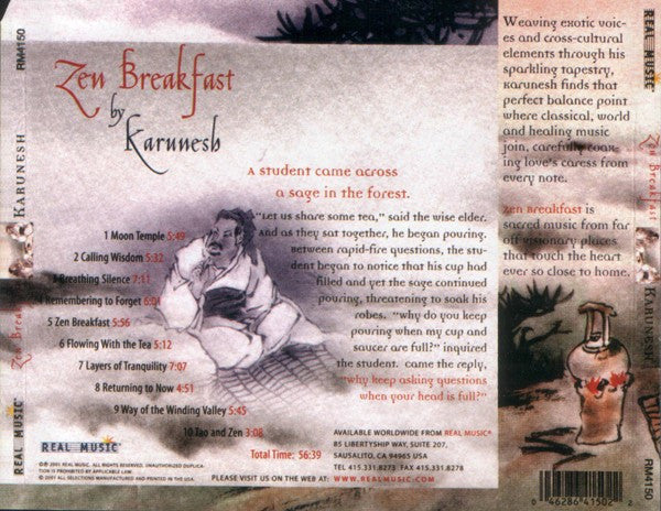 Karunesh : Zen Breakfast (CD, Album, RP, Cin)