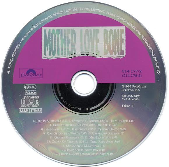 Mother Love Bone : Mother Love Bone (2xCD, Comp)