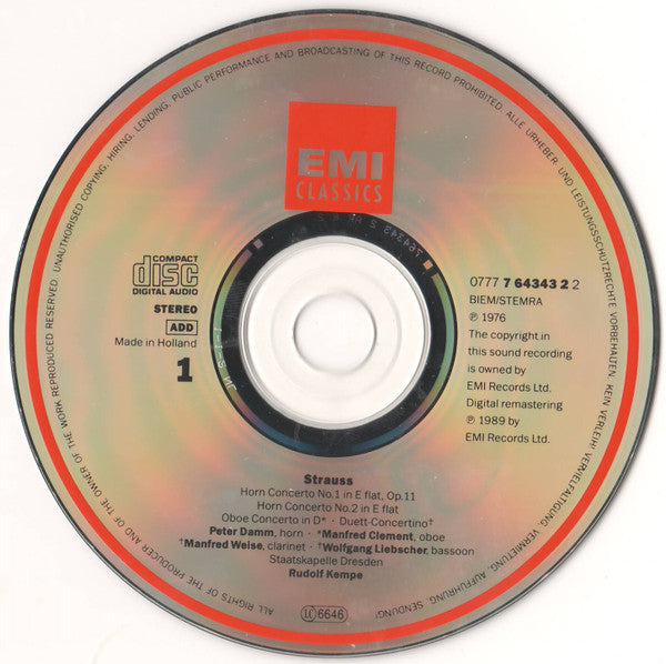 Strauss* - Kempe* : Kempe Conducts Richard Strauss - 1: Orchestral Works & Concertos (3xCD, Comp, RM)