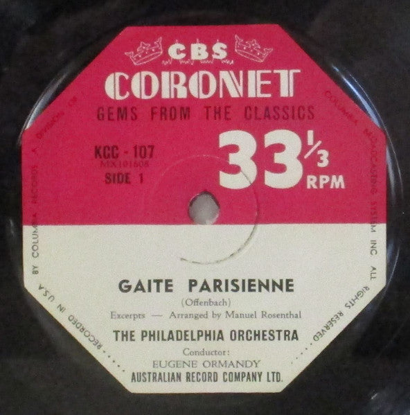Eugene Ormandy With The Philadelphia Orchestra : Gaîté Parisienne (7", EP)