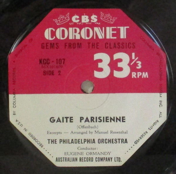 Eugene Ormandy With The Philadelphia Orchestra : Gaîté Parisienne (7", EP)
