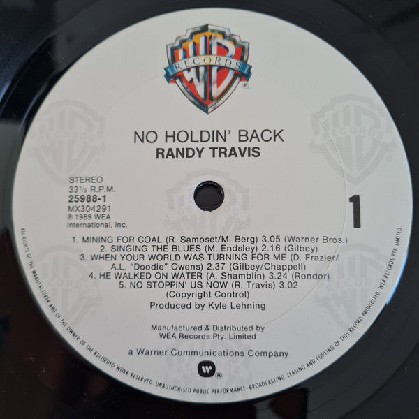Randy Travis : No Holdin' Back (LP, Album)