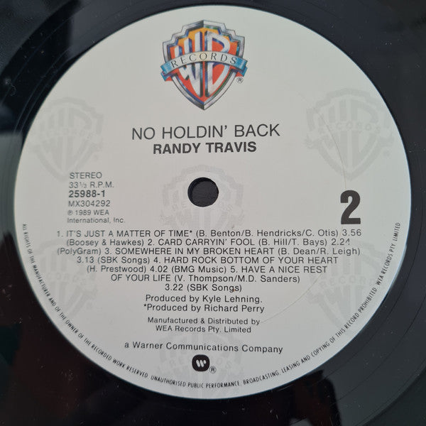 Randy Travis : No Holdin' Back (LP, Album)