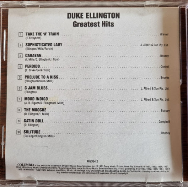 Duke Ellington : Greatest Hits (CD, Comp, RE)