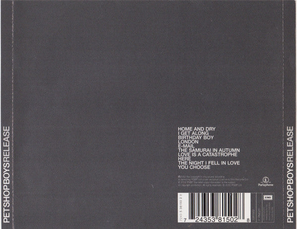 Pet Shop Boys : Release (CD, Album)