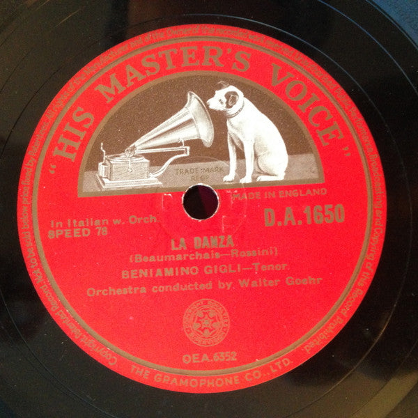 Beniamino Gigli : Marechiare / La Danza (Shellac, 10", RP, DTP)