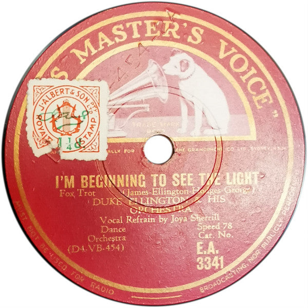 Duke Ellington And His Orchestra : I'm Beginning To See The Light / I Don't Know What Kind Of Blues I Got (Shellac, 10")