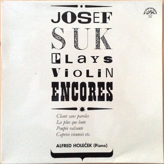 Josef Suk, Alfred Holeček : Plays Violin Encores (LP, RP, Blu)