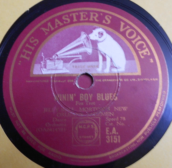 Jelly Roll Morton's New Orleans Jazzmen : Oh, Didn't He Ramble / Winin' Boy Blues (Shellac, 10")